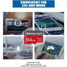 256GB High-Capacity Memory Card, High-Speed Class 10 TF Card, 32GB, 64GB, 128GB Red And Gray SD Card, Compatible With Smartphones, Tablets, Cameras, Gaming Consoles, And Dashcams - Red-grey - View 4