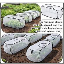 1 Pacote Capa de Proteção de Plantas de Jardim Branca, com 8 Estacas de Solo, Capa de Jardim de PE Mais Grossa, Acelerador de Plantas, Capa de Proteção de Estufa, com Zíper para Plantio em Canteiros Elevados, Frutas e Vegetais (39 X 18 X 16 Polegadas) - conjunto de uma peça - Visão 1
