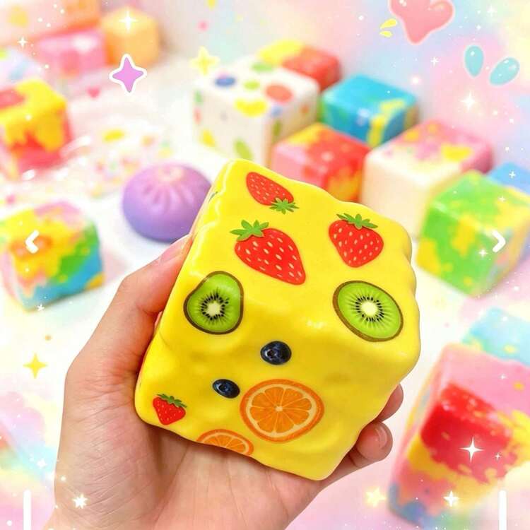 New 8cm Square Squeeze Toy Stress Relief Venting Slow Rebound Popular Slow Rebound Toy - Multicolor - View 7