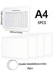 2/3/5/10pcs (With Adhesive) Hollow Transparent Acrylic Schedule Planner Display Stand & To-Do List Frame, A4 Reusable Dry-Erase Chore Chart Holder, Aesthetic Desktop Decor, Suitable For Room Decoration & School Locker Organization - Multiple Specifications - View 18