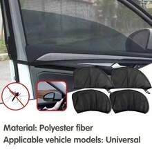 1 Pair Small Car Window Mesh Sunshade, High Elasticity Double Layer Anti-Insect Sunshade, Breathable No Tools Required Installation, Privacy Protection, Suitable For Compact Cars And Hatchbacks - A - View 11