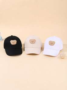 3pcs/Set Baby Spring/Autumn Cute Animal Head Print Baseball Caps, Suitable For Outdoor Sun Protection, Casual And Daily Party - Multicolor - View 13