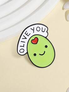 1pc Cute Cartoon Brooch, Lapel Pin For Clothes And Backpacks, Friendship Gift, Unisex Daily Accessory - Green - View 5