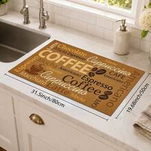1pc Vintage Coffee English Text Pattern Diatomaceous Earth Kitchen Drain Mat, Quick-Drying Non-Slip Coffee Machine Mat And Dish Drying Pad, Suitable For Kitchen Countertop And Holiday Home Decor - Multicolor - View 8