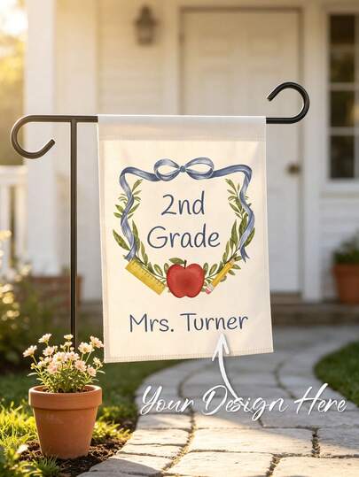 Custom Garden Flag, Education Theme Outdoor Garden Banner, Customized Decorative Flag, Classroom Banner, Home Decor, Classroom Decor, Suitable For Classroom Entrance, Office, Room Decor, Classroom Decor, Applicable For End Of Semester, Teacher's Day, New Teacher Welcome Ceremony, Educator Retirement Celebration And Other Occasions; Gift For Educators, Teachers, Teacher's Day Gift, Classroom Decor, Back To School Gift