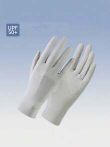 1 Pair Women's Summer Thin Breathable Open-Finger Sun Protection Gloves, Outdoor Cycling Driving Sports Use, Flip-Over 2-Finger Sun Protection - A - View 6
