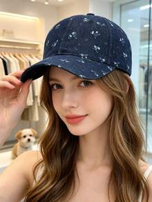 1pc Embroidered Baseball Cap, Breathable Thin Style, Truck Driver Unisex Outdoor Sun Hat, Suitable For Spring/Summer. Student & Couple Gift.,Holiday,Festival - Floral Pattern In 3 Colors - View 5