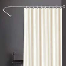L-förmige Duschvorhang Schiene, 70-95x105-165cm Verstellbare Edelstahl Duschvorhang Winkelstange, Wandmontage Duschstange für Badewannen, Badewannen und Duschen - Silber - Übersicht 3