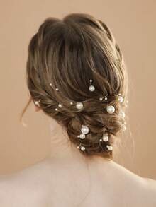 18pcs Multi Combination Faux Pearl Soft Hairpin, Suitable For Simple Headwear For Weddings, Daily Life, Parties, And Festivals - Gold - View 1