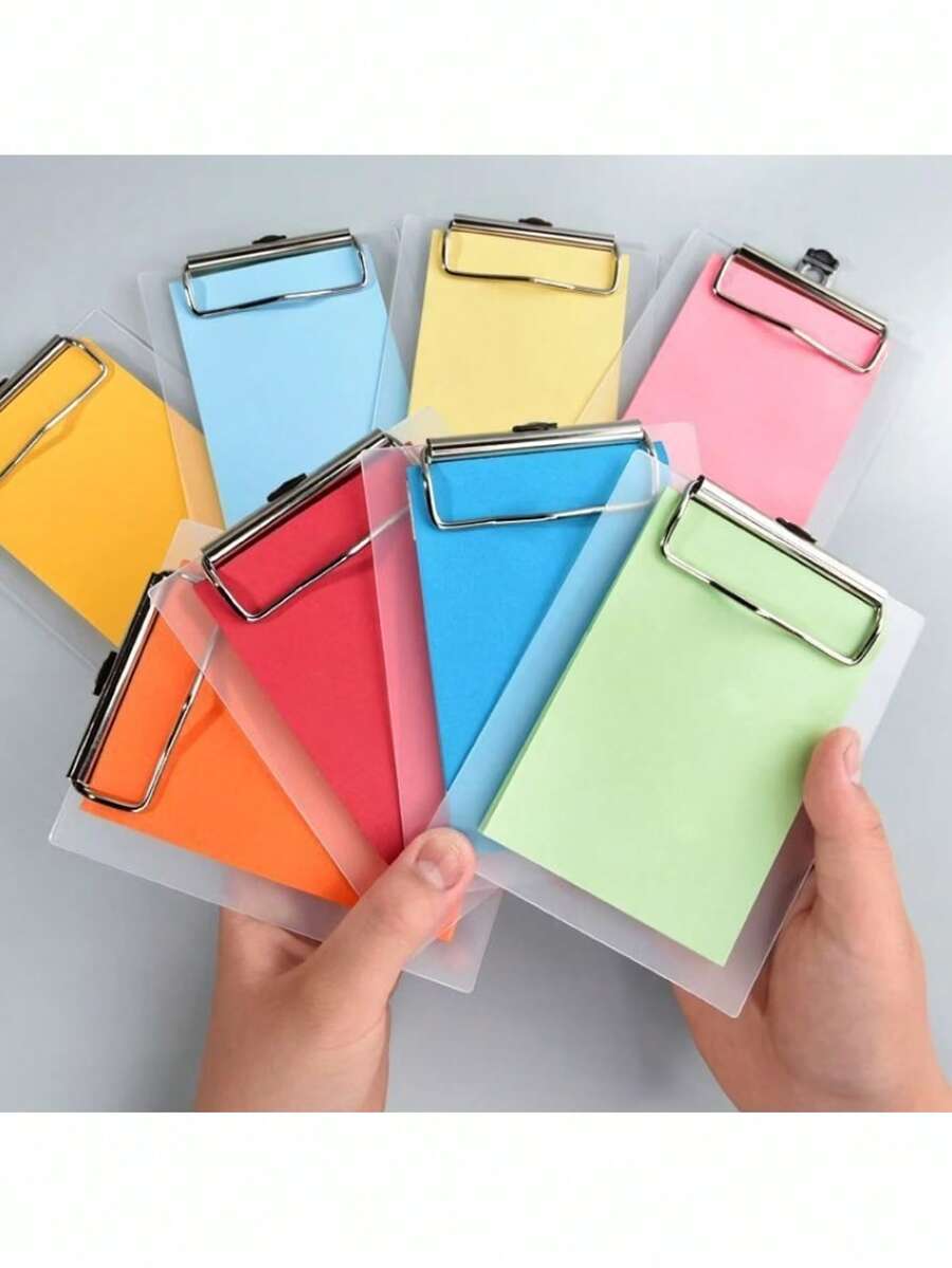 3/5/10pcs Stationery Folders, Drawing Board Holders, Plastic Document Writing Pads - Frosted - View 1