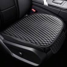 3pcs New Rhombus Embroidery Leather Car Seat Cushion, Comfortable, Breathable, Universal For All Seasons, Car Seat Protector Pad, Rhombus Embroidery Rear + Front Backless Non-Slip Universal Seat Cushion, Car Interior Accessories - Small Diamond-shaped Leather - View 16