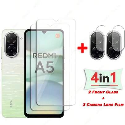 3D HD Tempered Glass Screen Protector For Redmi 17/17 4G/A7 Pro/A5, 15/15C/14C/ A3X, Transparent Tempered Glass Lens Protector, Anti-Scratch Tempered Film, Camera Protector Film, Camera Lens Protector