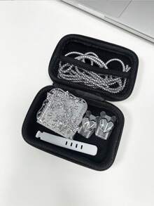 6pcs Set Exquisite Premium Silver Shiny Rhinestone Butterfly Data Cable Protector With Hard Shell Storage Bag, Charging Cable Winder, Cable Clip And Gradient Laser Protective Case, Compatible For Apple 18/20W Series Charger Protection Storage Set, Anti-Breakage Anti-Drop Anti-Shock, Daily Travel Charging Accessories Full Set Combination - View 8