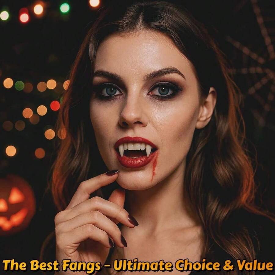 Vampire Teeth Vampire Fangs 3 Sizes (1.3, 1.5, 1.7) Halloween Vampire Fangs Suitable For Adult Cosplay With Adhesive Backing Vampire Accessories Costume Makeup Cosplay Teeth 3 Pairs With Adhesive Backing - Multicolor - View 1