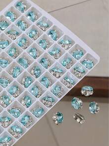 4Pcs Flashing K9 Rhinestone Nail Art Decor, Bottomless Crystal Ball Style, Clear White Pigeon Egg Diamond - Multicolor - View 14