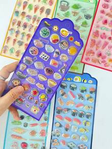 Cute 3D Stickers Featuring Fun, Raised-Relief Designs And A Japanese Anime Style; Durable Stickers Perfect For Decorating Phone Cases, Journals, And Pencil Boxes, Or For Use In Children's DIY Crafts. - Multicolor - View 1