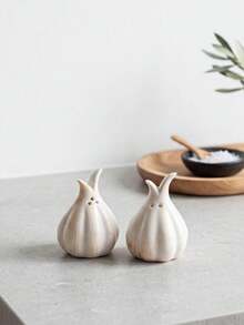 2pcs Garlic Shaped Ceramic Seasoning Jars, Creative 2pcs And 3pcs Salt Shaker Set, Pepper And Spice Jars, Suitable For Daily Home Use, Outdoor BBQ And Gatherings, Can Be Used As Gifts Or Decorative Tableware - Multicolor - View 9