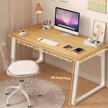Modern Gaming Computer Desk, Simple Style Home Office Writing Table, Study Corner PC Work Desk For Bedroom - Maple - View 2