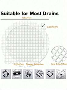5/10/20/30pcs Drain Strainer Cover, Hair Catcher, Shower/Floor Drain/Sink Filter Sticker, Filtration Mesh Sticker, Bathroom Tool Accessories - Multicolor - View 10