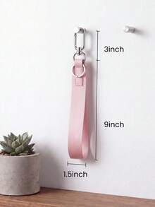 Leather Wristlet Keychain For Women Men, Stylish Key Holder Strap With Metal Buckle, ID Badge Lanyard For Keys, Car Keys, Phone & Small Items, Gift - 粉色 - 查看 2