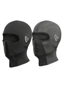 1pc/2pcs Unisex Solid Color Nylon Balaclava Headwear Set, Single Hole Full Face Mask For Cycling, Suitable For Daily Wear And Outdoor Activities - Multicolor - View 2