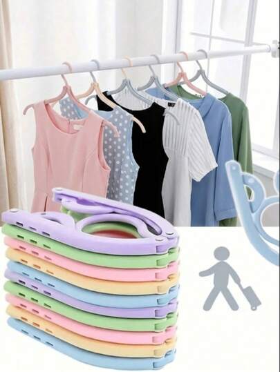 Foldable Travel Clothes Hanger, Space-Saving Non-Slip Bra Drying Rack, Portable Pocket-Sized Clothes Hook, Suitable For Travel And Home Use Multi-Functional Portable Foldable Clothes Hanger Set, Minimalist Solid Color Non-Slip Drying Rack, Home/Travel/Business Trip Essential, Space-Saving Clothes Storage Rack, Creative Foldable Non-Slip Clothes Hanger, Multi-Color Options, Lightweight Plastic Drying Rack, Dorm/Apartment Closet Organizer Tool, Travel Must-Have (Multi-Color Set)