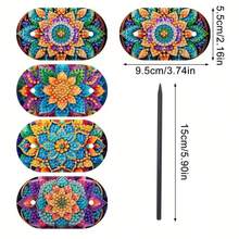 4pcs Diamond Art Painting Kit - DIY Mandala Flower Hair Clip Set, Special Shape Diamond Art Craft Kit, Colorful Floral Mosaic Handmade Crafts, Suitable For Festivals, Daily Wear And Parties - View 2