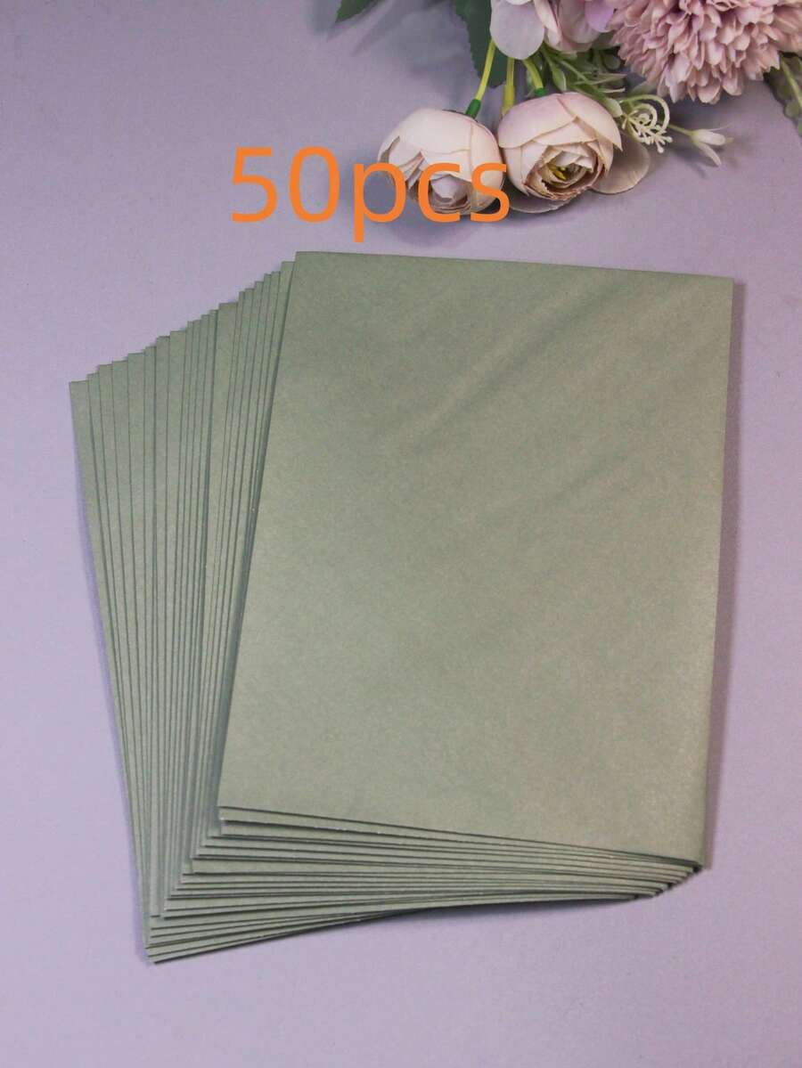 10/30/50pcs Mouse Green Envelopes Invitation Cards Suitable For Festival Greeting Cards, Wedding, Graduation Season, Back To School, Birthday Invitations - Green Invitation - View 1