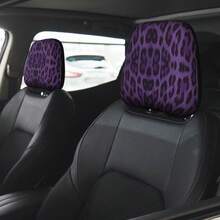 2pcs Car Headrest Covers, Black Leopard & Yellow Leopard Print, Fit For SUV & Sedan, Decorative Headrest Protector, Dust-Proof & Breathable - Multicolor - View 17