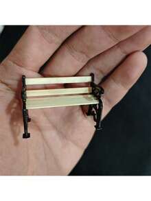Miniature Park Bench Model, Mini Garden Accessories, Mini Garden Scene Decor Elements, Exquisite Craftsmanship, Mini Home Decor, Gift Collection For Enthusiasts And Hobbyists, Christmas, Halloween - Multiple Styles - View 4