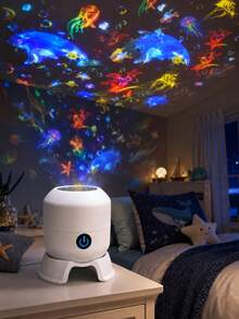Type-C USB Marine Animal Night Light, Rainbow Rotating Lamp For Cozy Room Vibes - Multi-color light - View 8