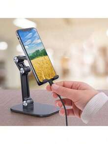 1pc Desktop Phone Stand, Portable, Height Adjustable & Foldable, Universal For Phone And Tablet - A - View 5