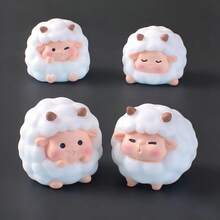 Bộ 4 món trang trí cừu nhỏ dễ thương sáng tạo cho taplo ô tô, bàn làm việc, màn hình máy tính, phụ kiện decor nội thất xe và văn phòng, quà tặng lễ hội DIY - Cừu dễ thương - Xem 9