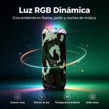 Mini altavoz decorativo con luces de colores, sonido estéreo nítido, carga tipo C, estructura resistente para uso diario en interiores y exteriores, regalo ideal para jóvenes y amantes de la música - Multicolor - Ver 3