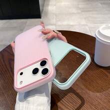 Kompatibel dengan iPhone 17/17 Pro/17 Pro Max/16/15/14/13/12/11 Series, 1 buah Casing Ponsel Matte Bergelombang 2-in-1, Pelindung Anti Guncangan Full Coverage, Casing Ponsel Apple 17 Pro Max, Casing Ponsel Anti Guncangan Full Coverage yang Modis - Jeruk - View 4