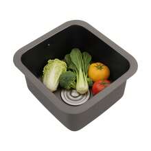 YUNRUX Kitchen Sink With Faucet, Modern Sink, Single-Bowl Sink - 黑色 - 查看 1