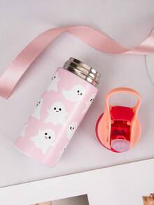 1pc Halloween Ghost Pattern Stainless Steel Splash-Proof Tumbler, Insulated Hot & Cold, Suitable For Outdoor Travel, Office, Home, Camping, Picnic, Halloween Party Gift - Multicolor - View 8