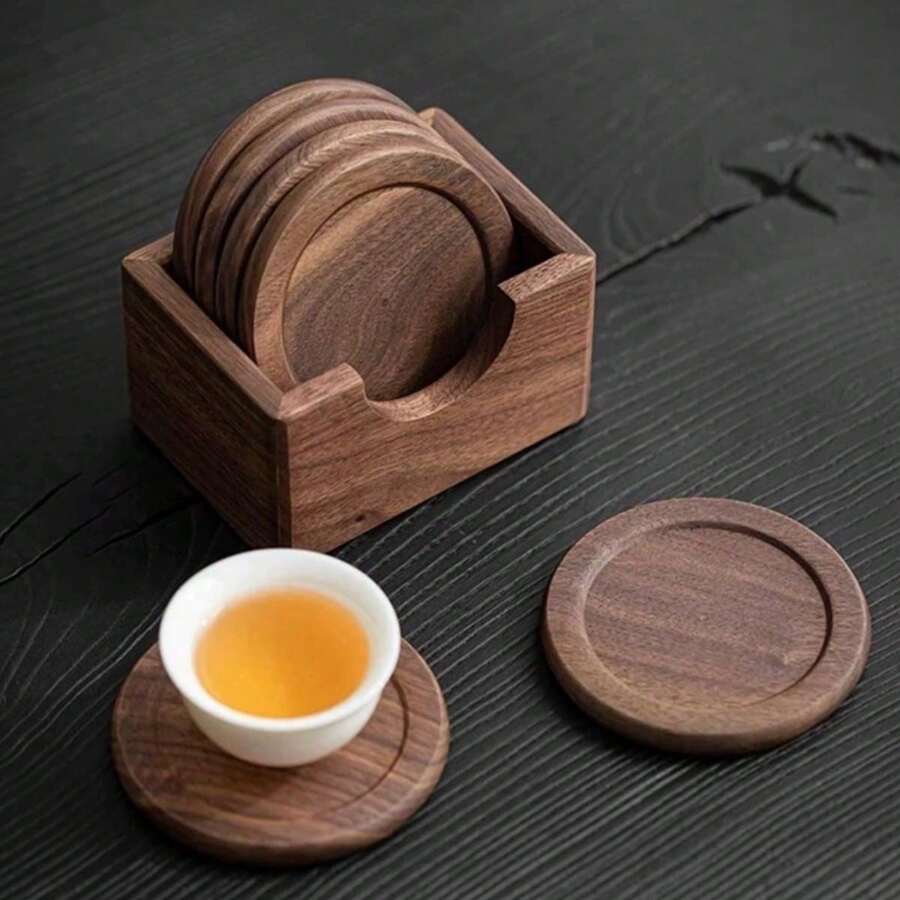 Coaster Set, Round Coasters, Heat-Resistant Tea Mats, Coffee Cup Coasters, Table Decor - Multicolor - View 1