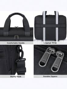 NEWHEY 15.6 Inch Waterproof Laptop Bag, Men's Large Capacity Computer Briefcase, Laptop Shoulder Crossbody Bag, Suitable For Travel, Office And Business - Multicolor - View 5