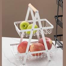 Detachable Stainless Steel Fruit Basket Kitchen Living Room Desktop Storage Rack Bread Basket Portable Fruit Bowl - White - View 1
