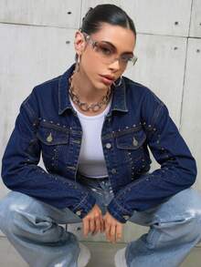 Women Jackets - Dark Wash - View 3