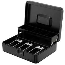 手提げ金庫 キャッシュメイト 会計 オフィス ミニ金庫 貯金箱 家庭用 約W30×D24×H9cm (300-P) - PIAOJIA-PASS-B - チェックする 2