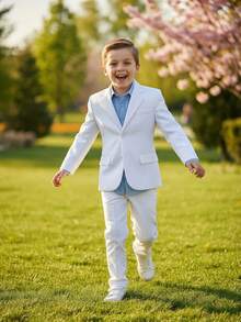 Jaket Jas Formal Putih untuk Anak Laki-laki, Ukuran 6-14 - Putih - View 9
