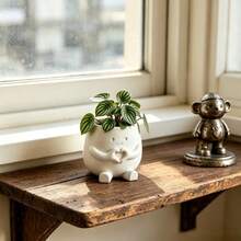 1pc 3D Printed Cartoon Character Planter (Plants Not Included), High-Quality Plastic Material, Cute Character Design, Perfect Home For Money Plant, Succulents And Other Plants, Also Can Be Used As A Pen Holder, Creative Gift For Artistic Youth, Flower Lovers, Home Decorators, Birthday, Mother's Day, Teacher's Day, Creative Trinket, Cute Ornament (Actual Color May Vary Due To Lighting) - Heart-shaped Flower Pot - View 6