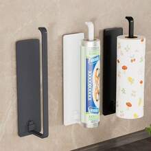 1pc Self-Adhesive Towel Bar, No Drilling Required, Single Bar Design, Suitable For Bathroom And Kitchen, Space-Saving Wall-Mounted Towel Rack - Multicolor - View 5