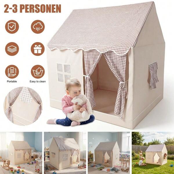 Portable Indoor/Outdoor Dual-Use Tent With Ventilation Windows, Easy To Set Up, Dedicated Game Tent/Playhouse, Suitable For Camping, Bedroom, And Garden Play. 116*100*123cm