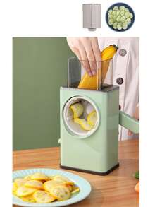 6-Piece Set: Multifunctional Vegetable Slicer | Quickly Cuts, Grates, And Slices | Easy To Use And Store | Essential Kitchen Tool - Green - View 12