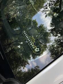 1pc Creative Rhinestone Car Parking Sign, Temporary Parking Phone Number Plate With Rhinestones, DIY Ornament, Musical Note Cartoon Temporary Parking Phone Number Plate, Black And White Floral Punctuation Parking Card Phone Number Plate - A - View 5