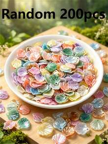50/100/200pcs 20mm White Shell-Shaped Acrylic Beads, Cream Petal Bead Caps, Suitable For DIY Crafts, Jewelry Making And Phone Case Decoration - Multicolor - View 33