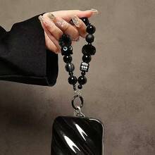 Niche Premium Black Cat Phone Lanyard Beaded Wrist Strap Pendant INS Short Wrist Chain Strap Hand Chain Pendant Decor Car Key Chain Beaded Bag - MultiWarna - View 5